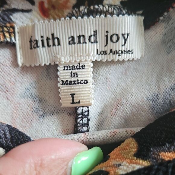 Faith and Joy Orange Black A-Line Skirt Casual Resort Wear - Picture 2 of 16